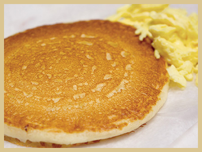 One pancake and one egg