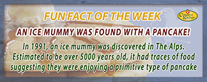 A mummy over 5000 years old had traces of food resembling a primitive type of pancake