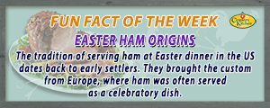 Ham at Easter dinner dates back to early US settlers and served as a celebratory dish
